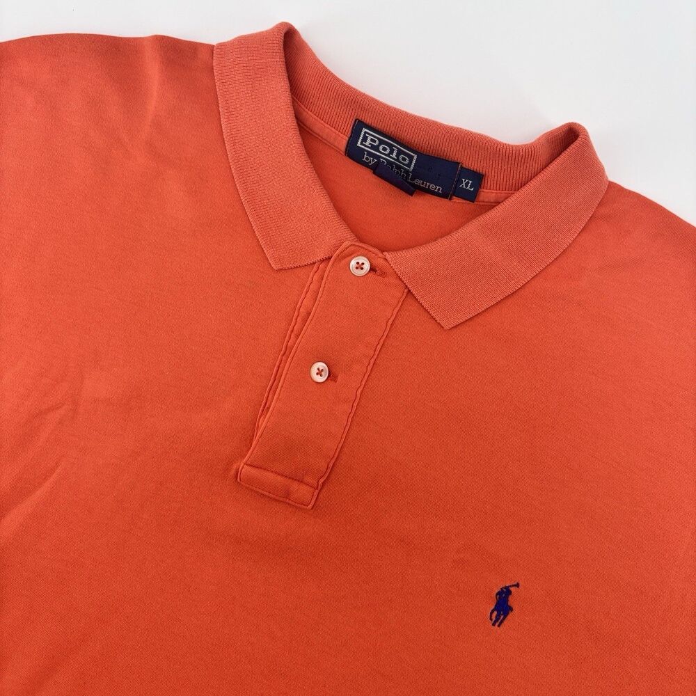 Polo Ralph Lauren Men's XL Orange Polo Shirt 100% Cotton Classic Fit